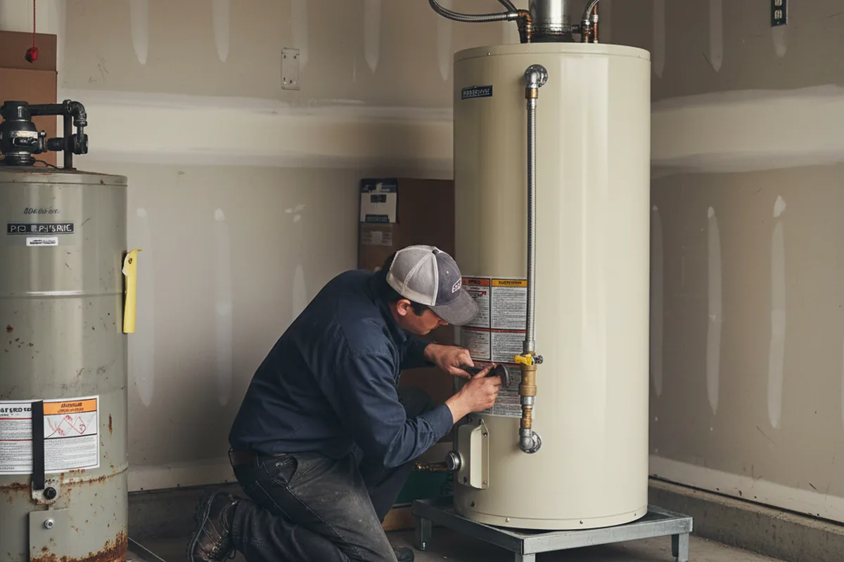 Water heater and shutoff valve replacement in Coward